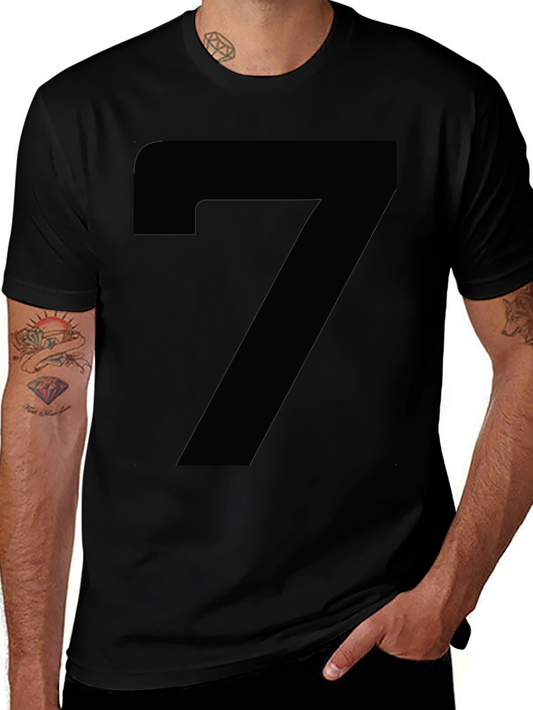 Black Number 7 Graphic Tee - Mens Short Sleeve