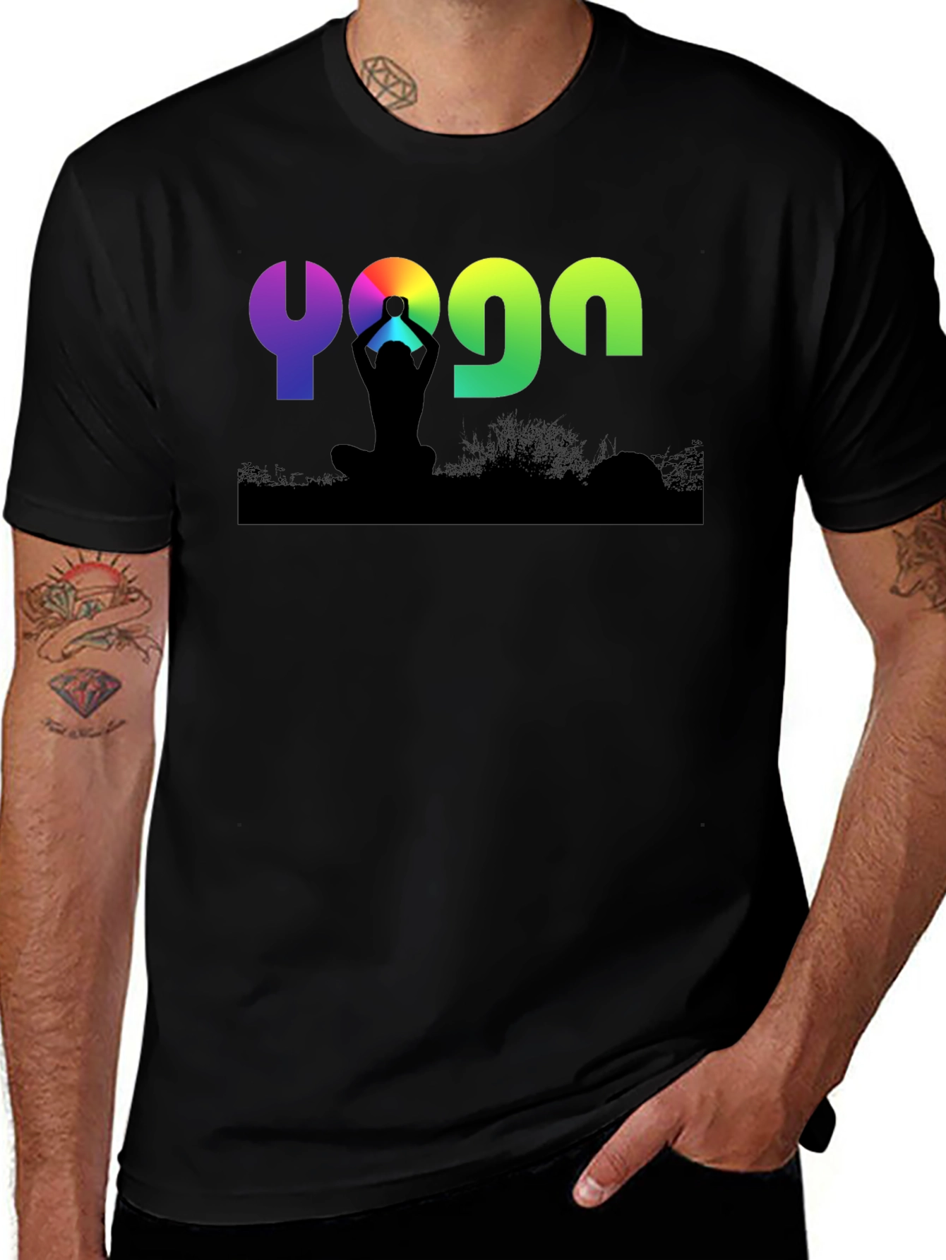Yoga Silhouette Graphic Tee - Meditation & Fitness