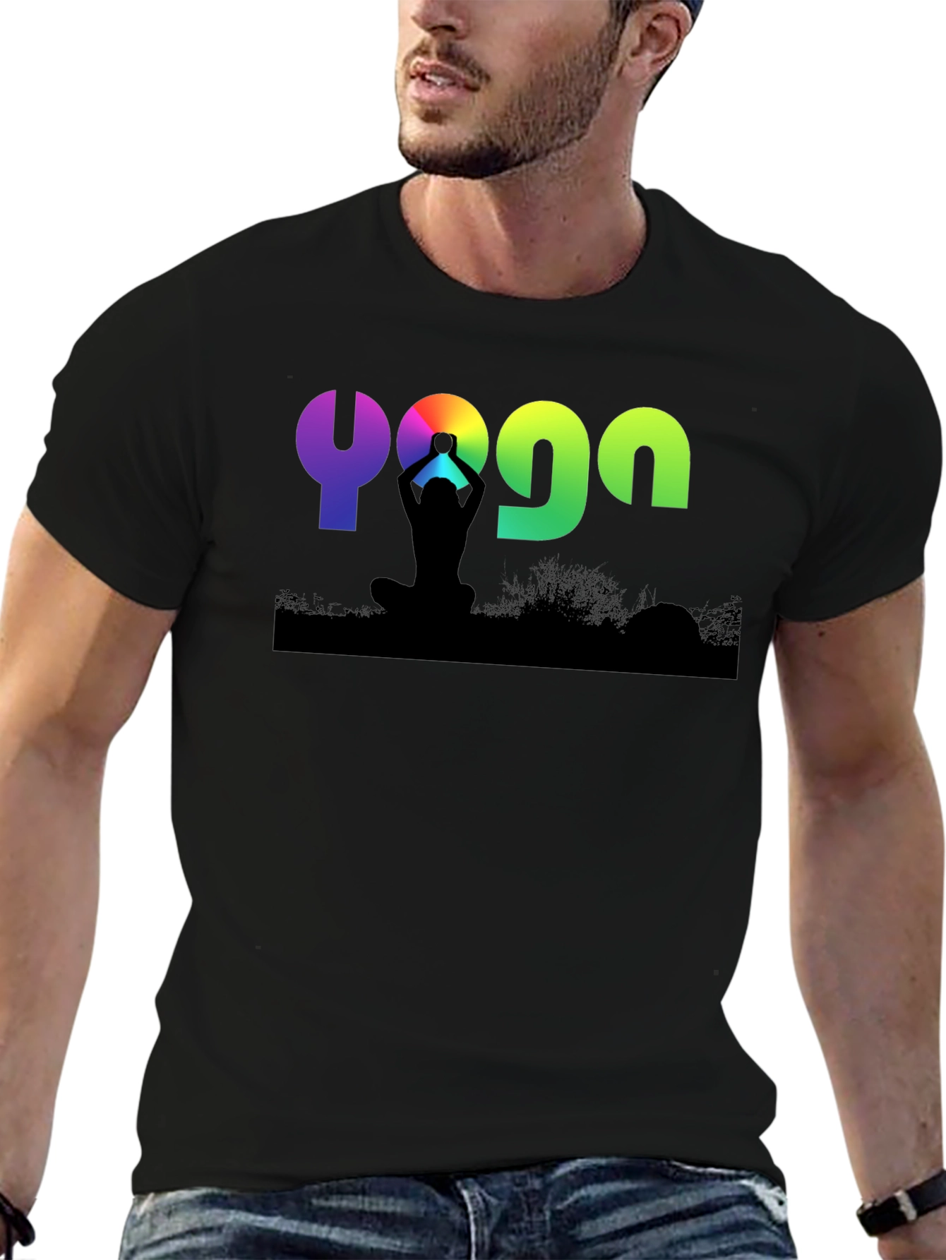Yoga Silhouette Graphic Tee - Meditation & Fitness