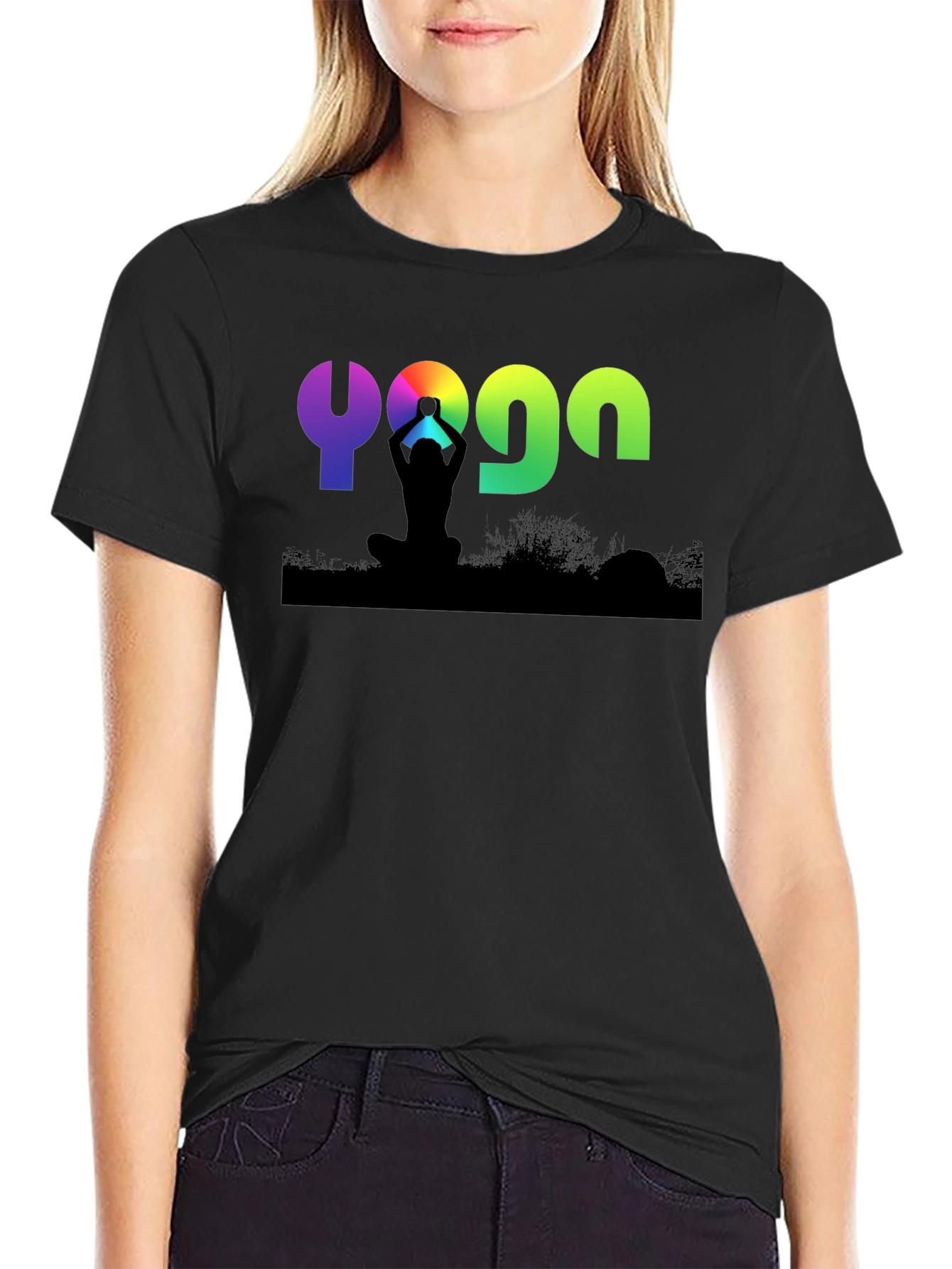 Yoga Silhouette Graphic Tee - Meditation & Fitness
