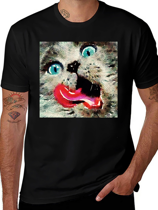 Crazy Cat Tongue Out T-Shirt