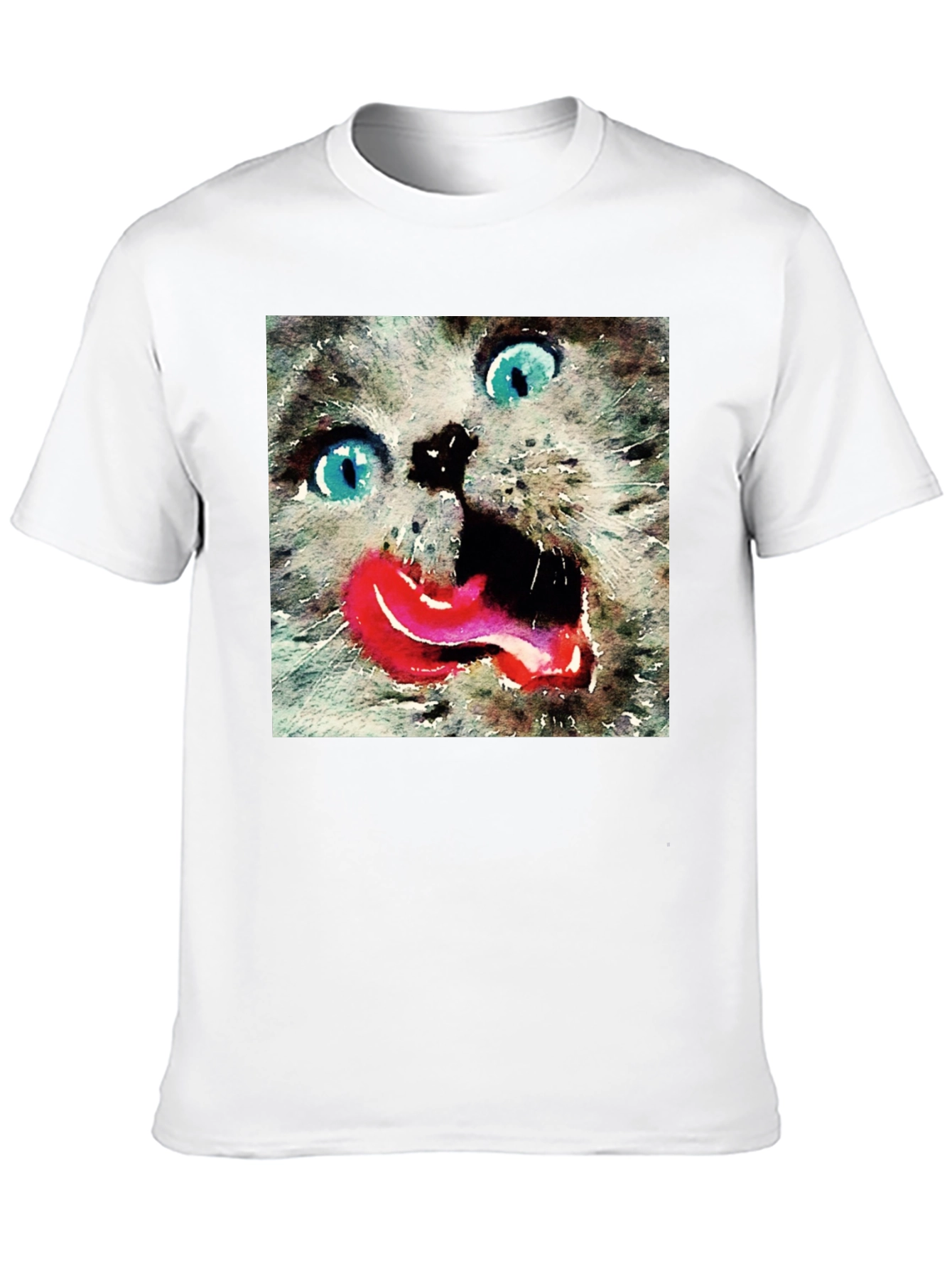 Crazy Cat Tongue Out T-Shirt