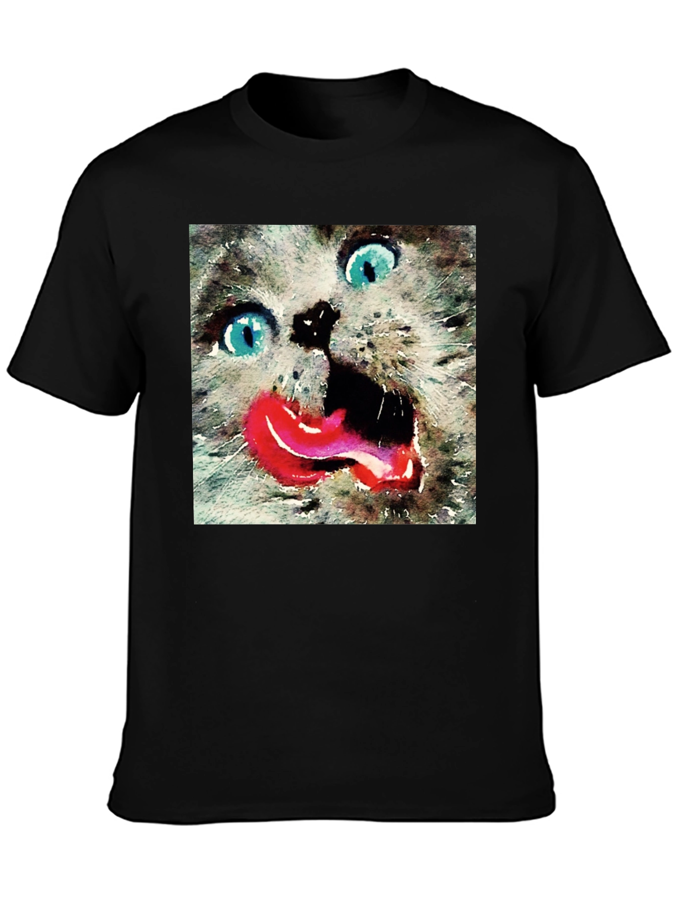 Crazy Cat Tongue Out T-Shirt