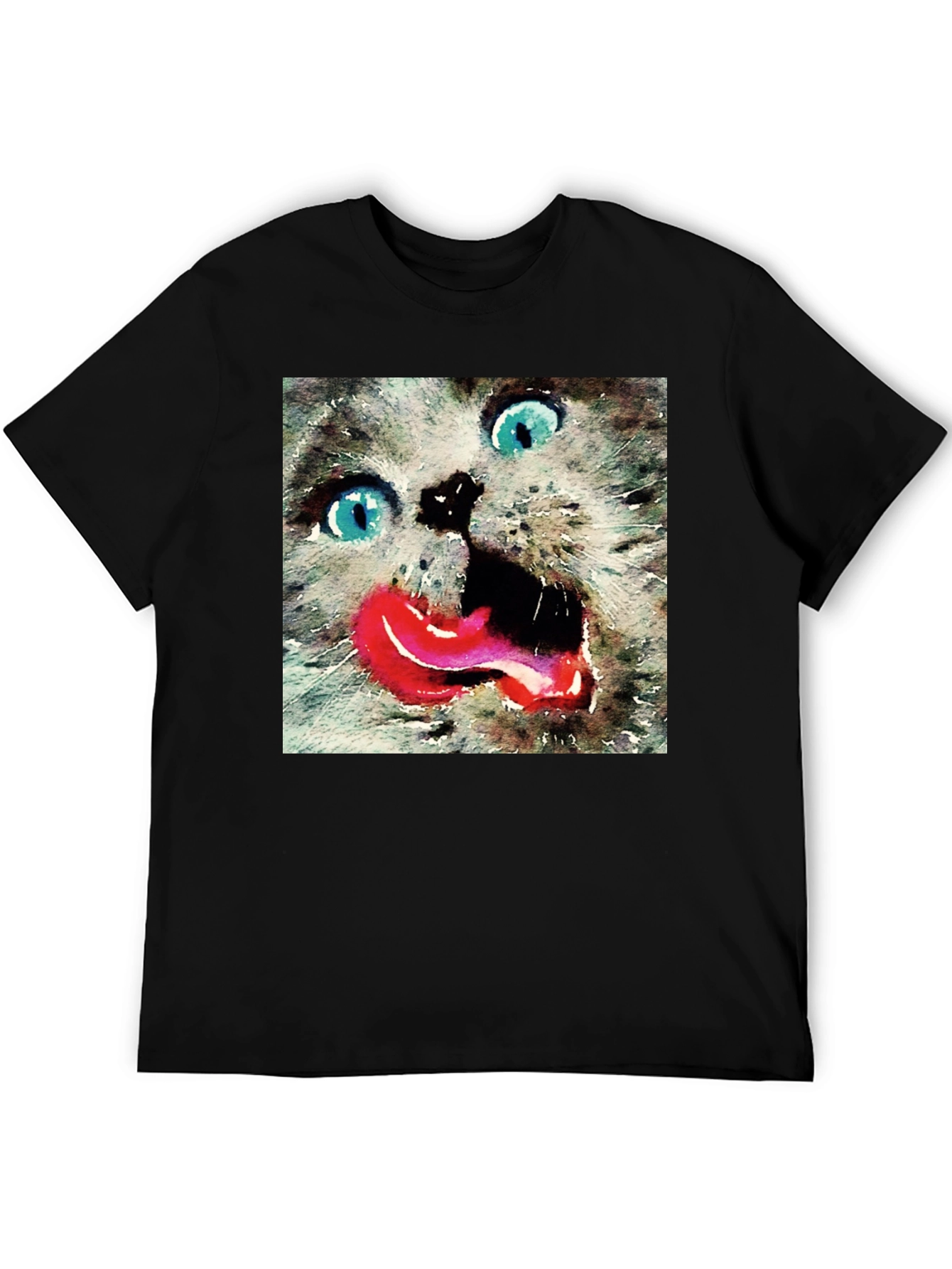 Crazy Cat Tongue Out T-Shirt