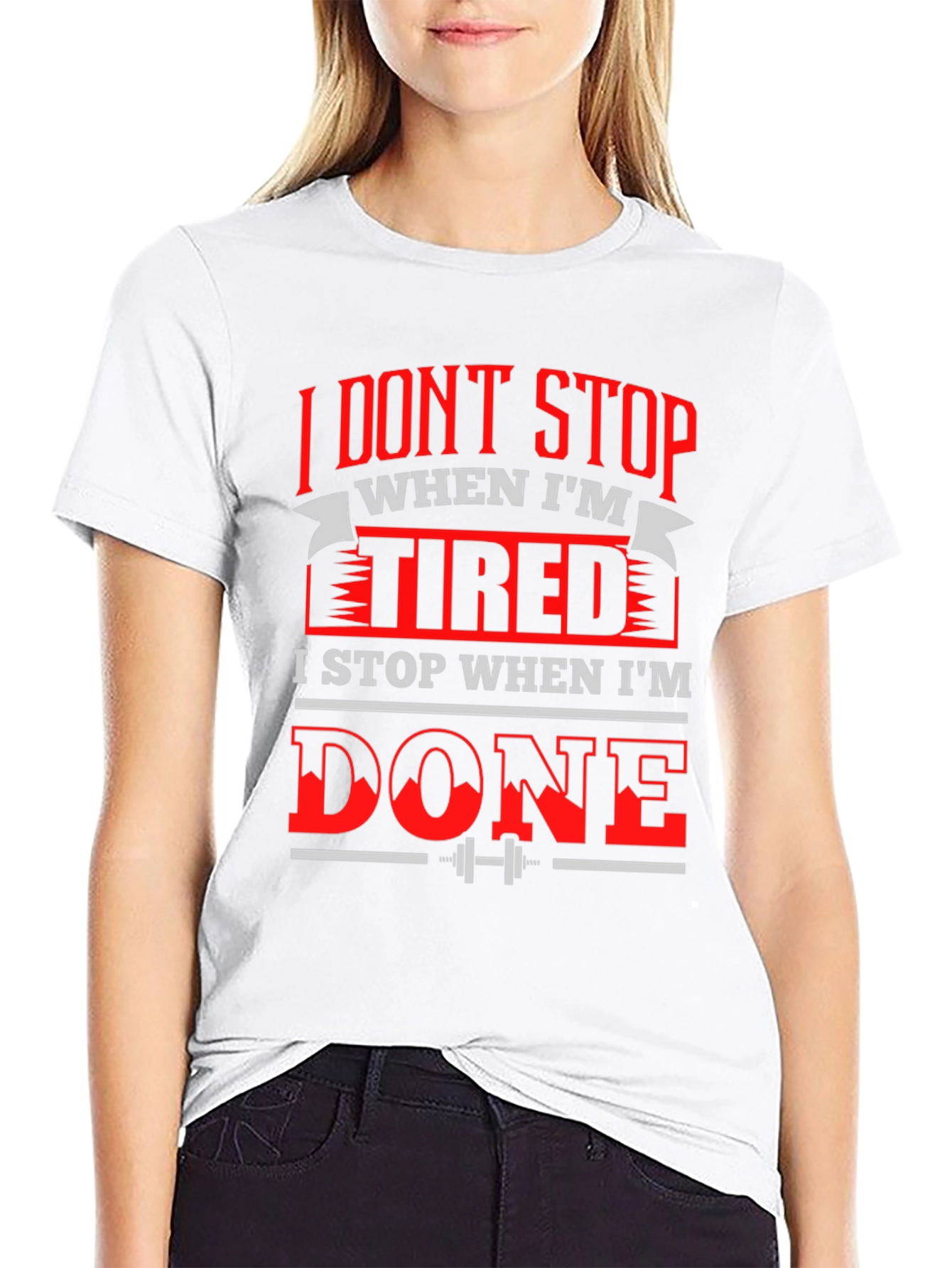 Motivational Gym T-Shirt: I Dont Stop When Im Tired