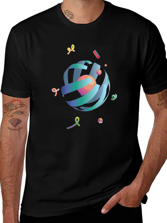 Abstract Graphic Print Crew Neck Tee