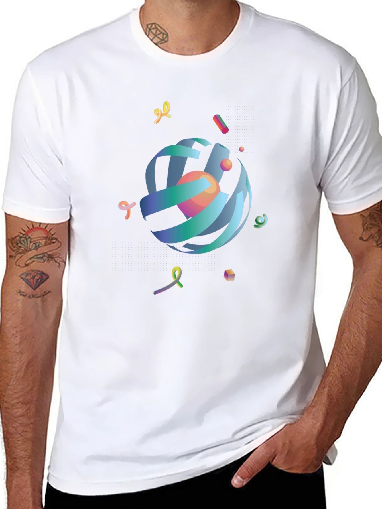 Abstract Graphic Print Crew Neck Tee