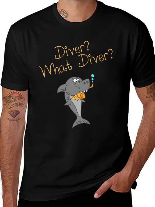 Humorous Diver Shark T-Shirt