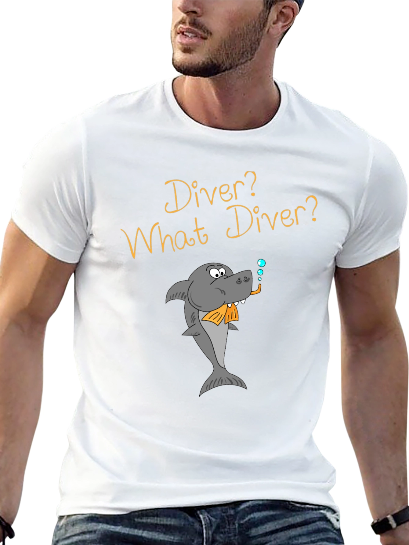 Humorous Diver Shark T-Shirt