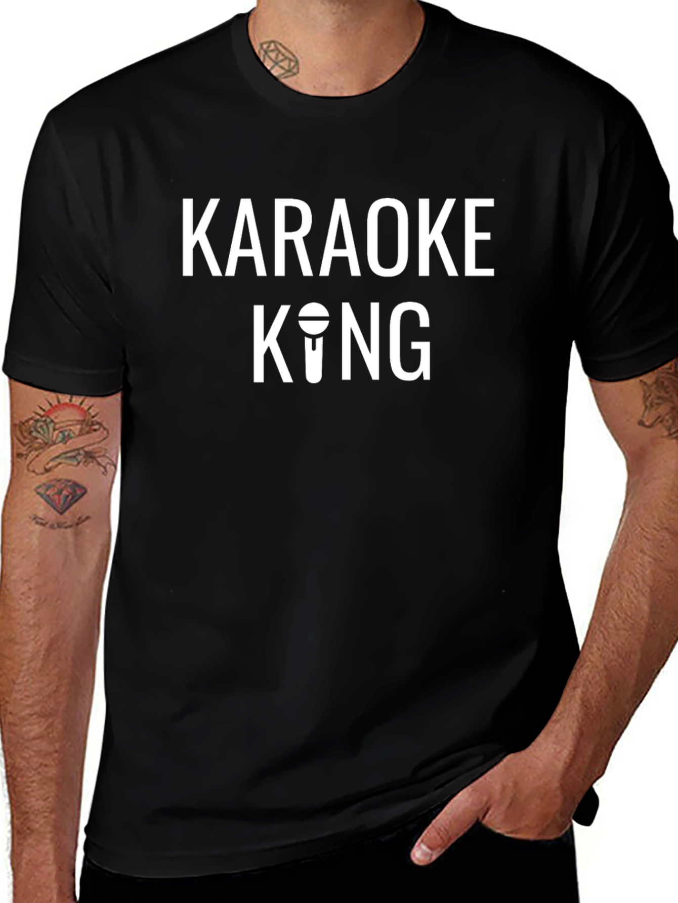 Karaoke King Graphic T-Shirt - Black