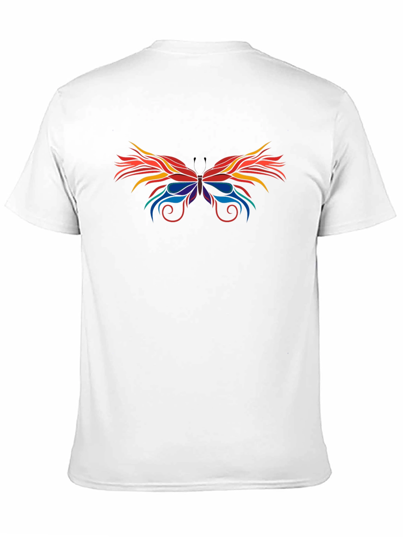 Abstract Butterfly Graphic Black T-Shirt