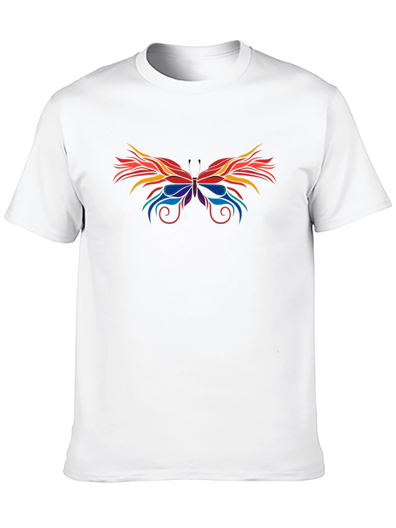 Abstract Butterfly Graphic Black T-Shirt