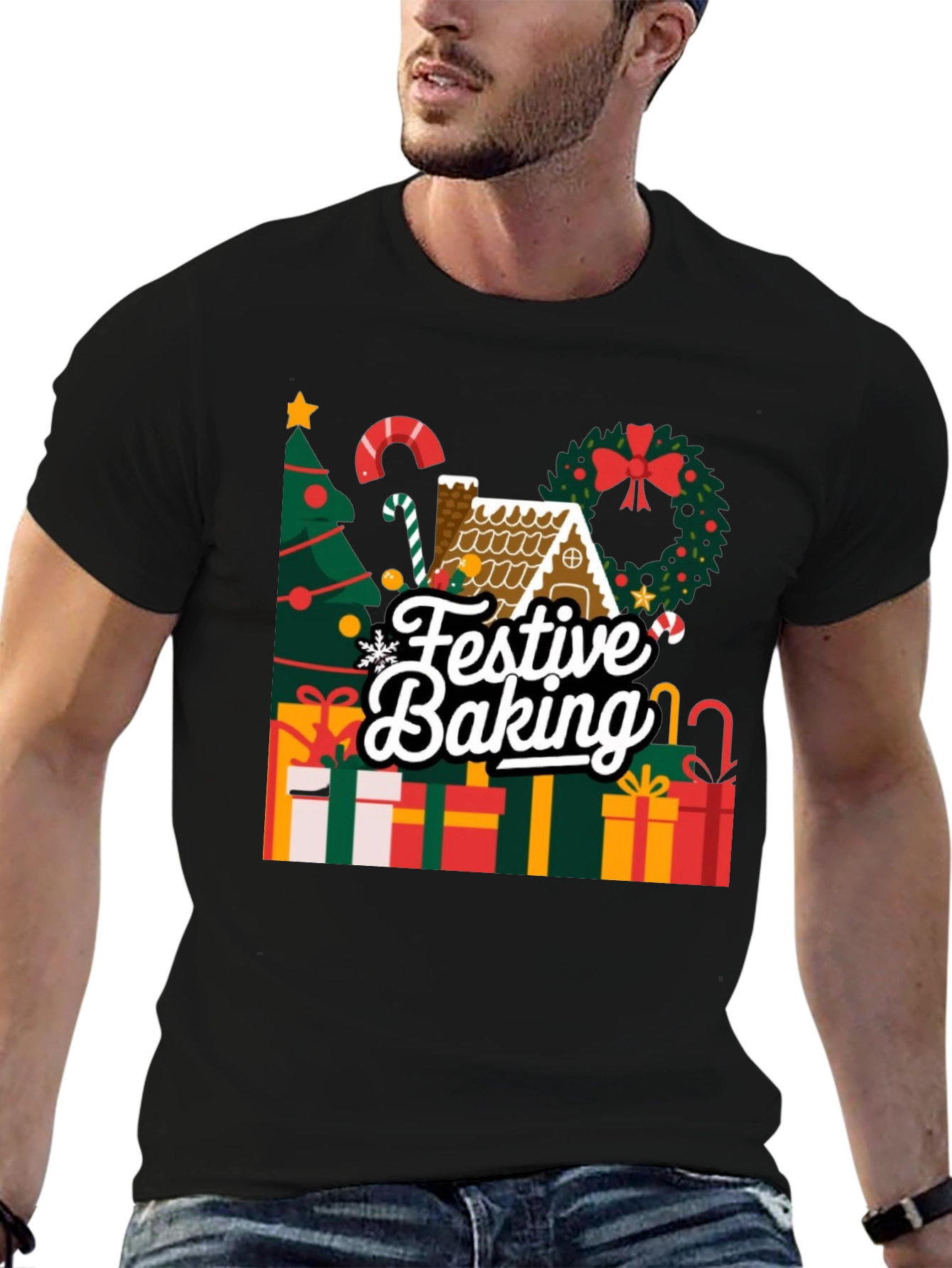Festive Baking Christmas Holiday Graphic T-Shirt