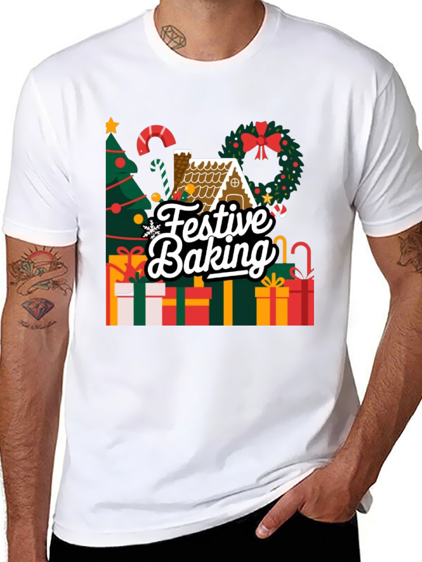 Festive Baking Christmas Holiday Graphic T-Shirt