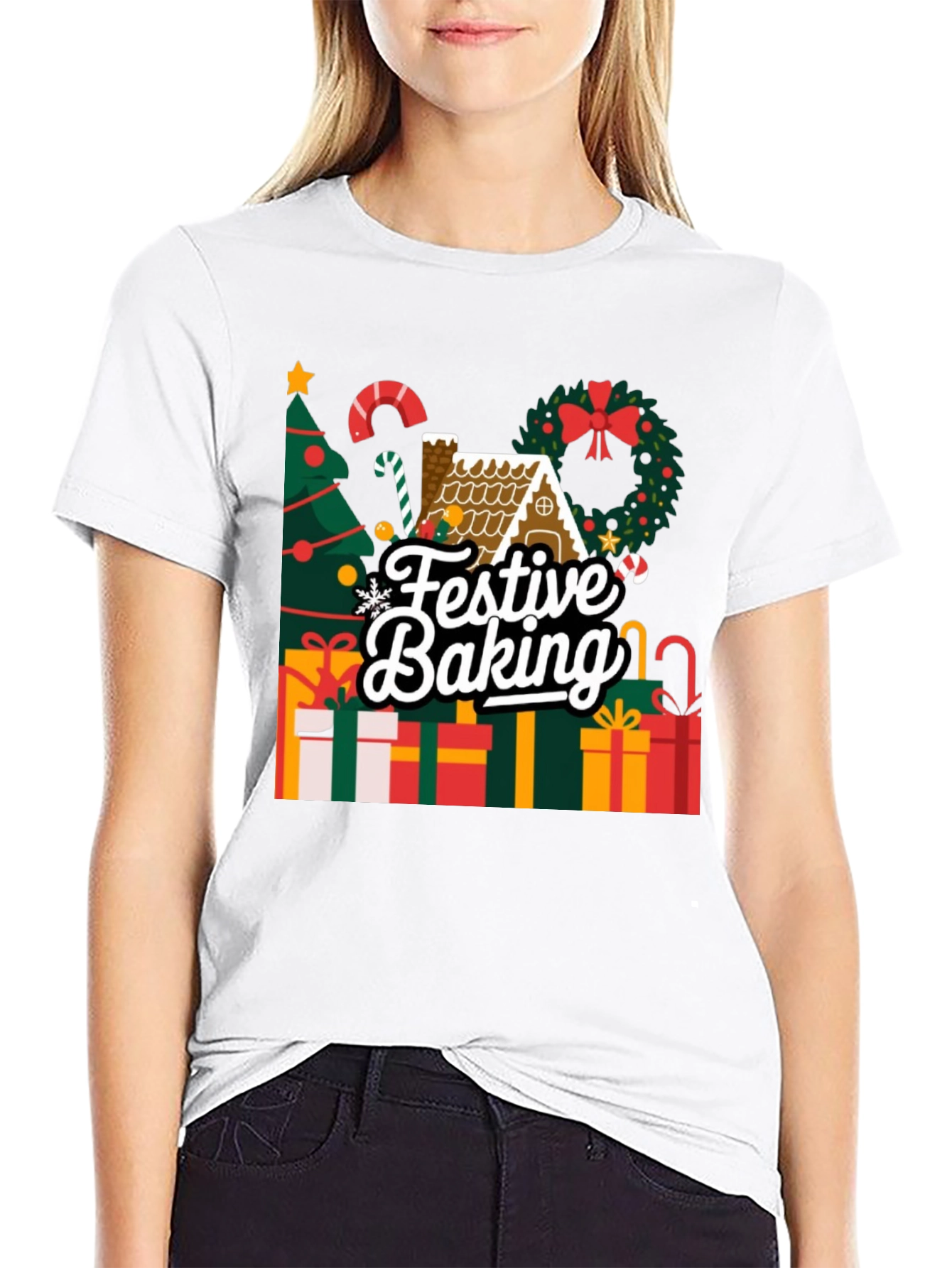 Festive Baking Christmas Holiday Graphic T-Shirt