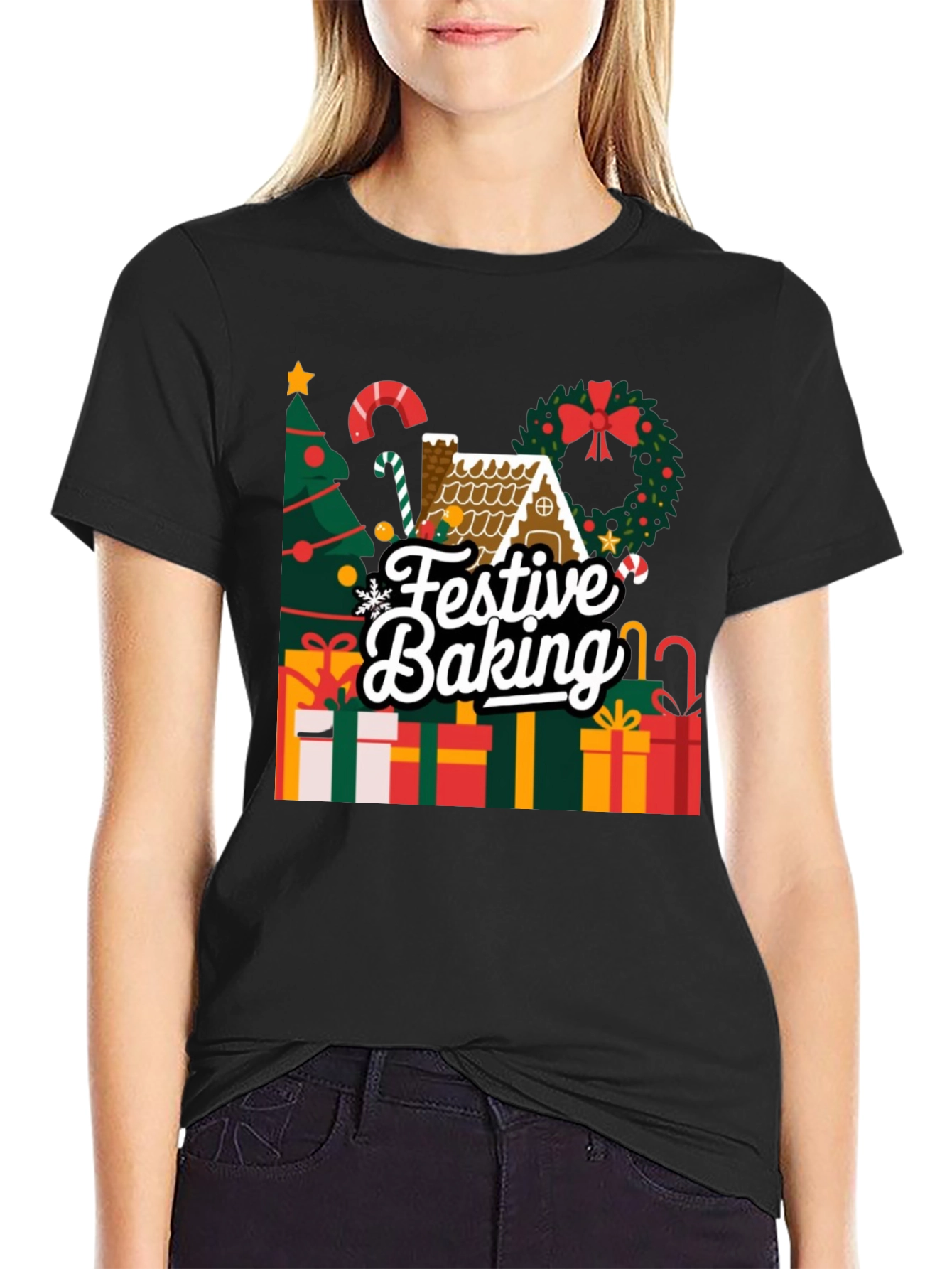Festive Baking Christmas Holiday Graphic T-Shirt