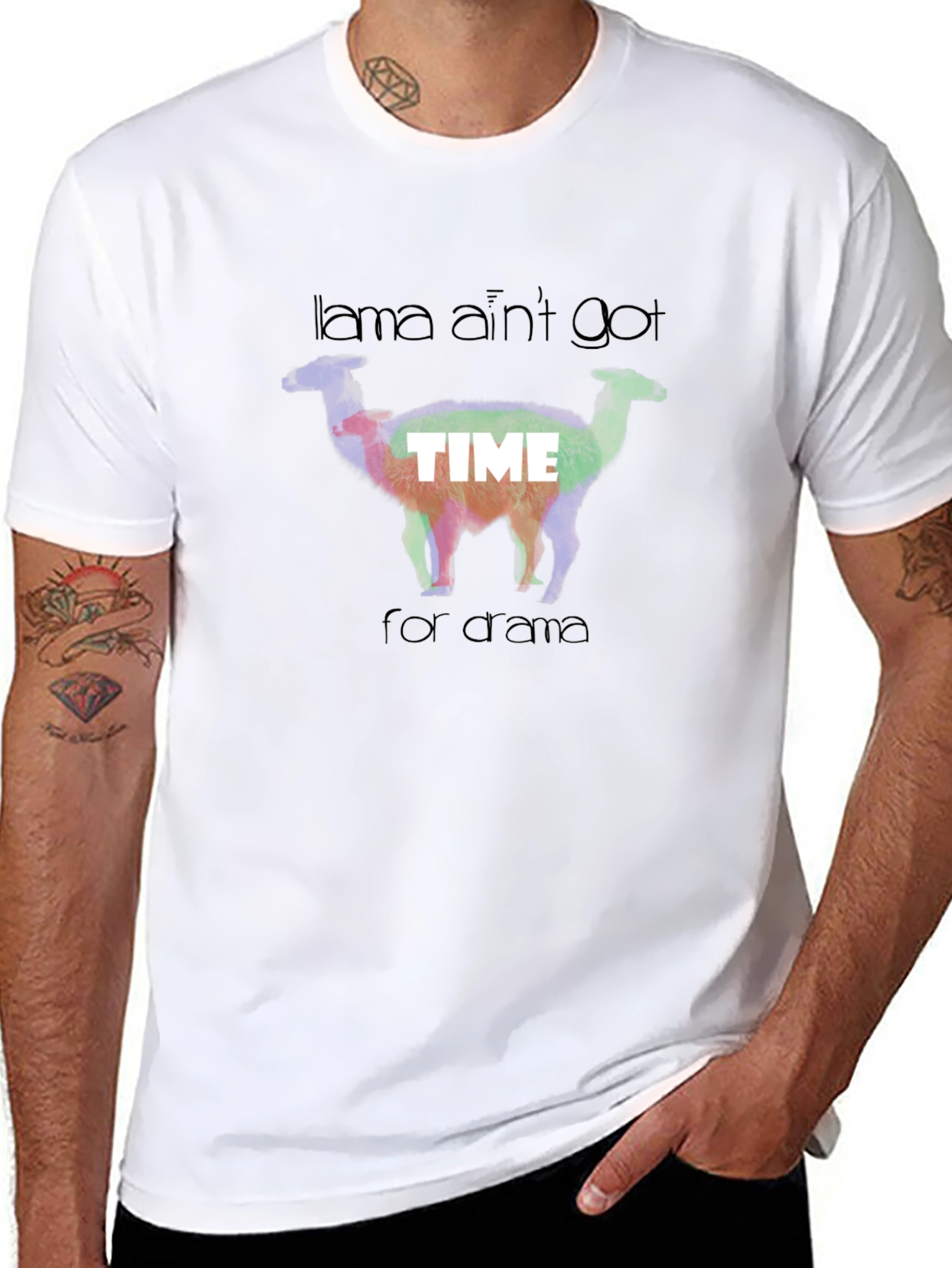 Llama Aint Got Time For Drama Graphic T-Shirt