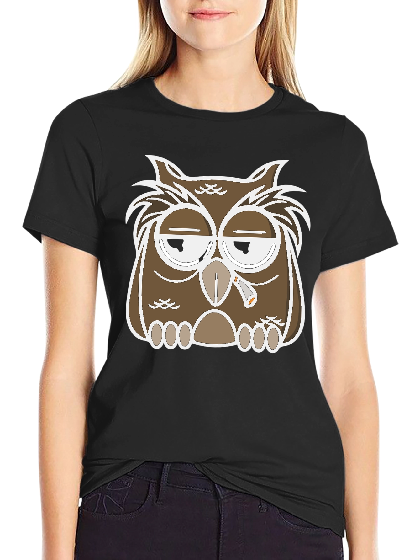 Owl Graphic T-Shirt - Relaxed Stoner Design