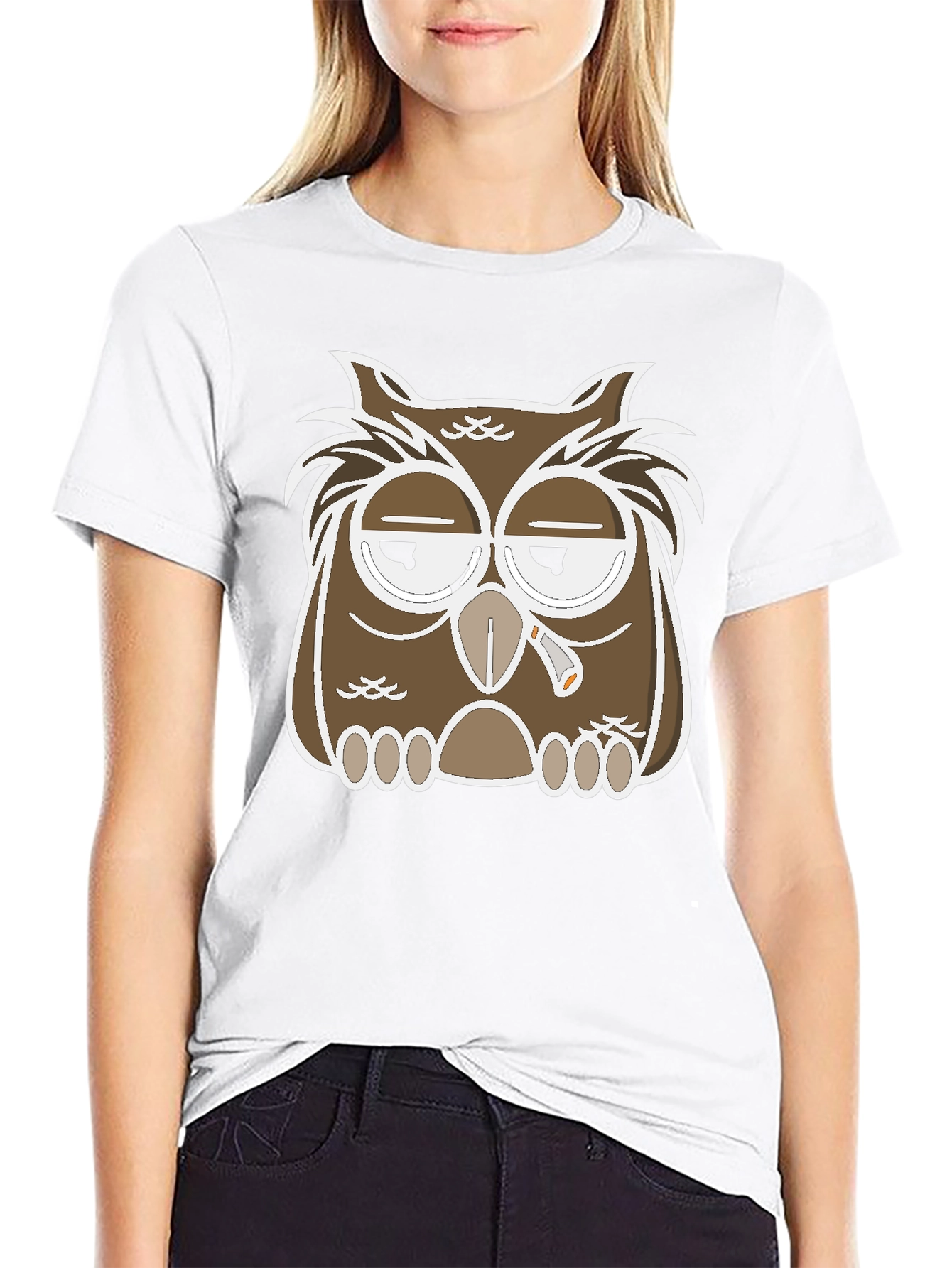 Owl Graphic T-Shirt - Relaxed Stoner Design