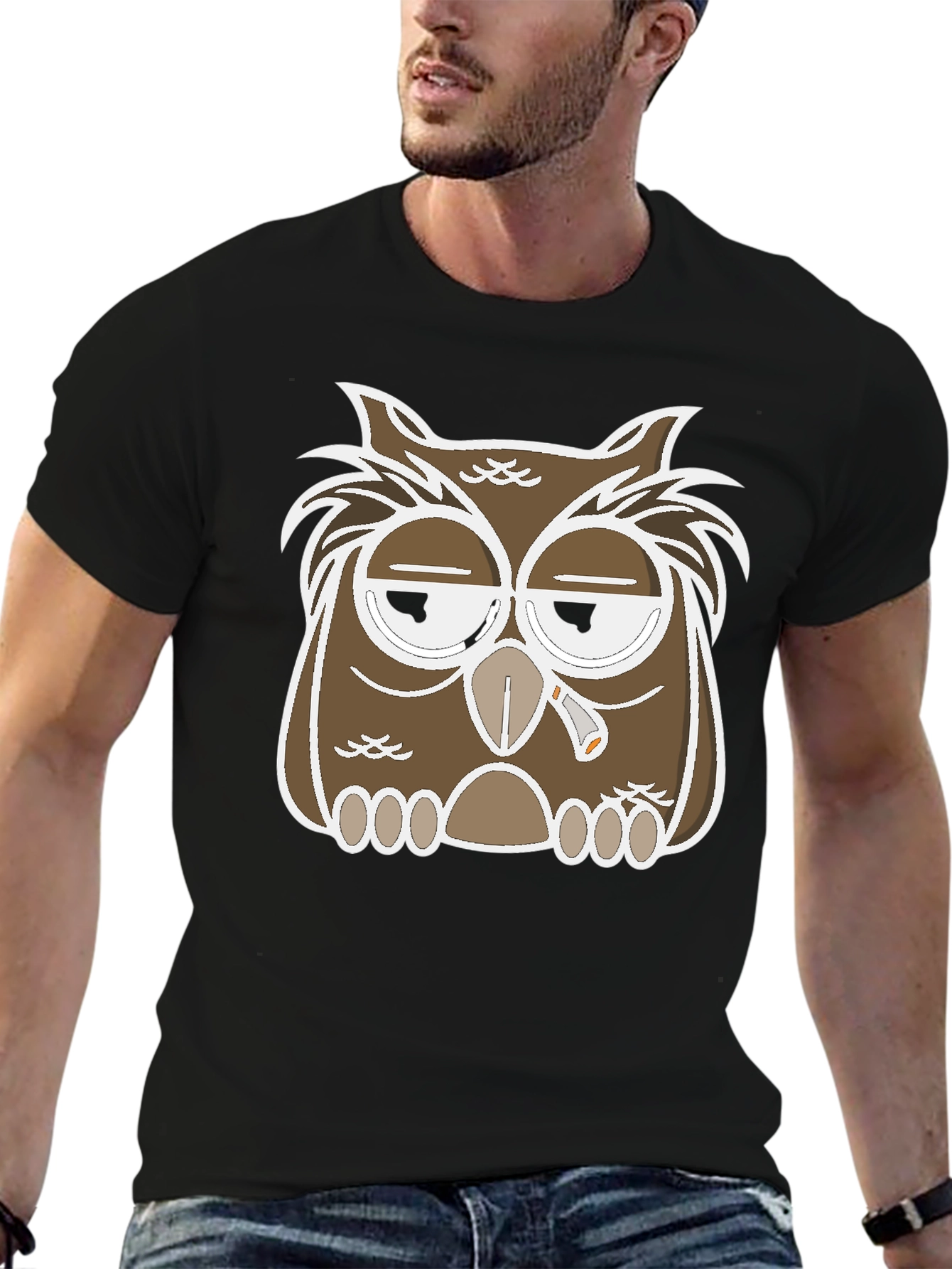 Owl Graphic T-Shirt - Relaxed Stoner Design