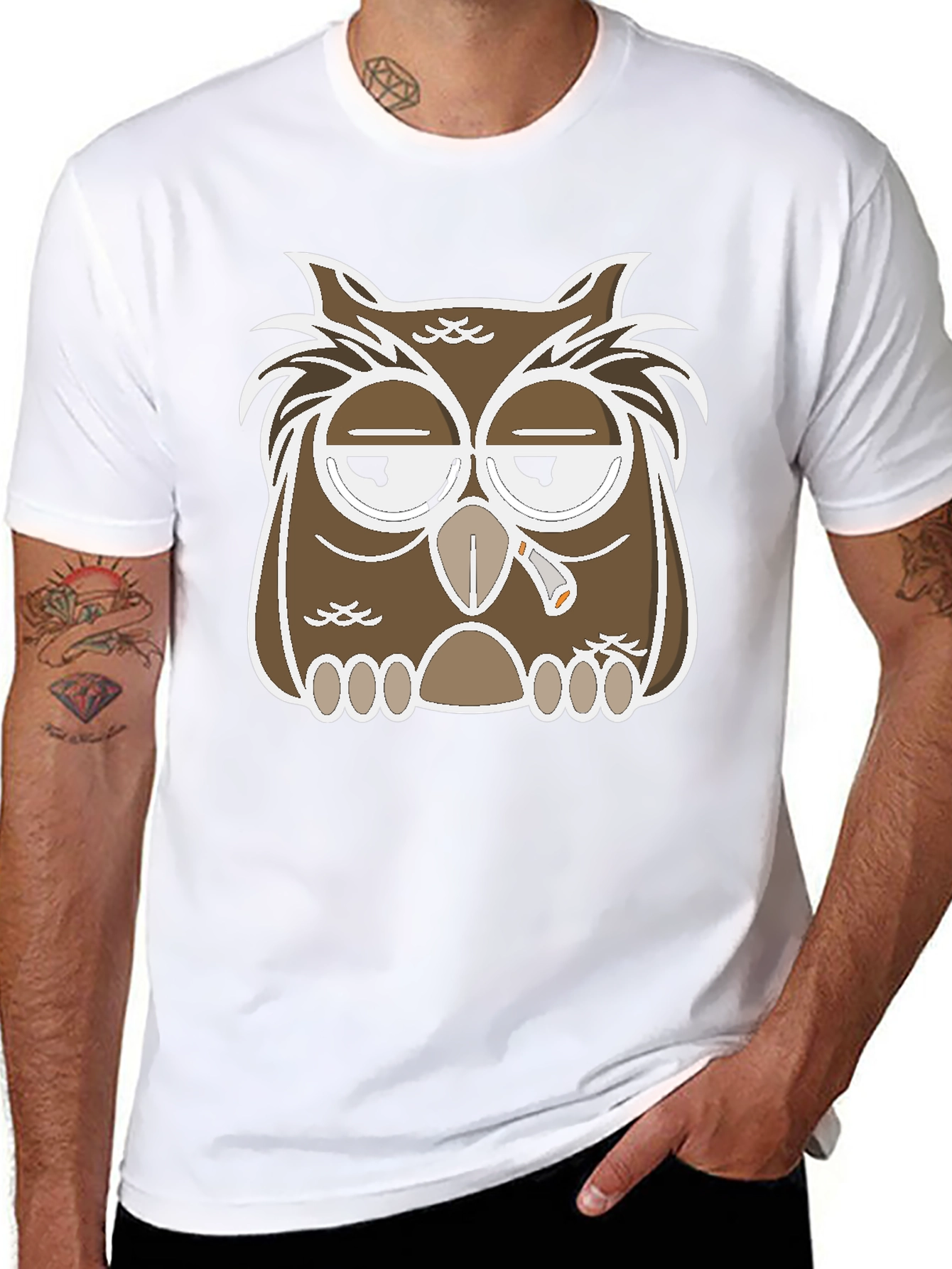 Owl Graphic T-Shirt - Relaxed Stoner Design