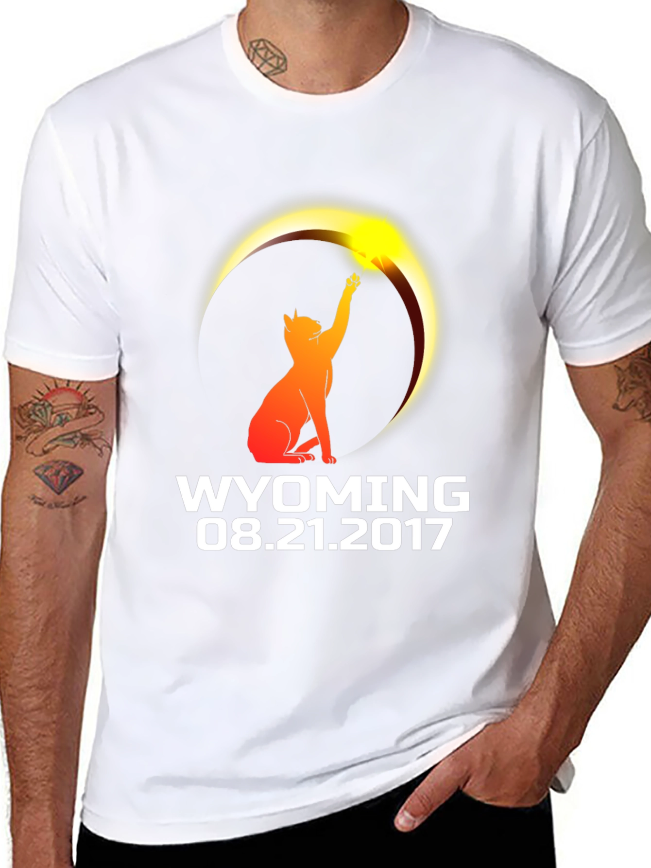 Wyoming Eclipse 2017 Cat T-Shirt