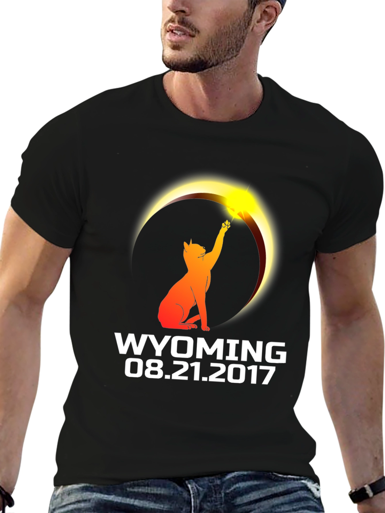 Wyoming Eclipse 2017 Cat T-Shirt