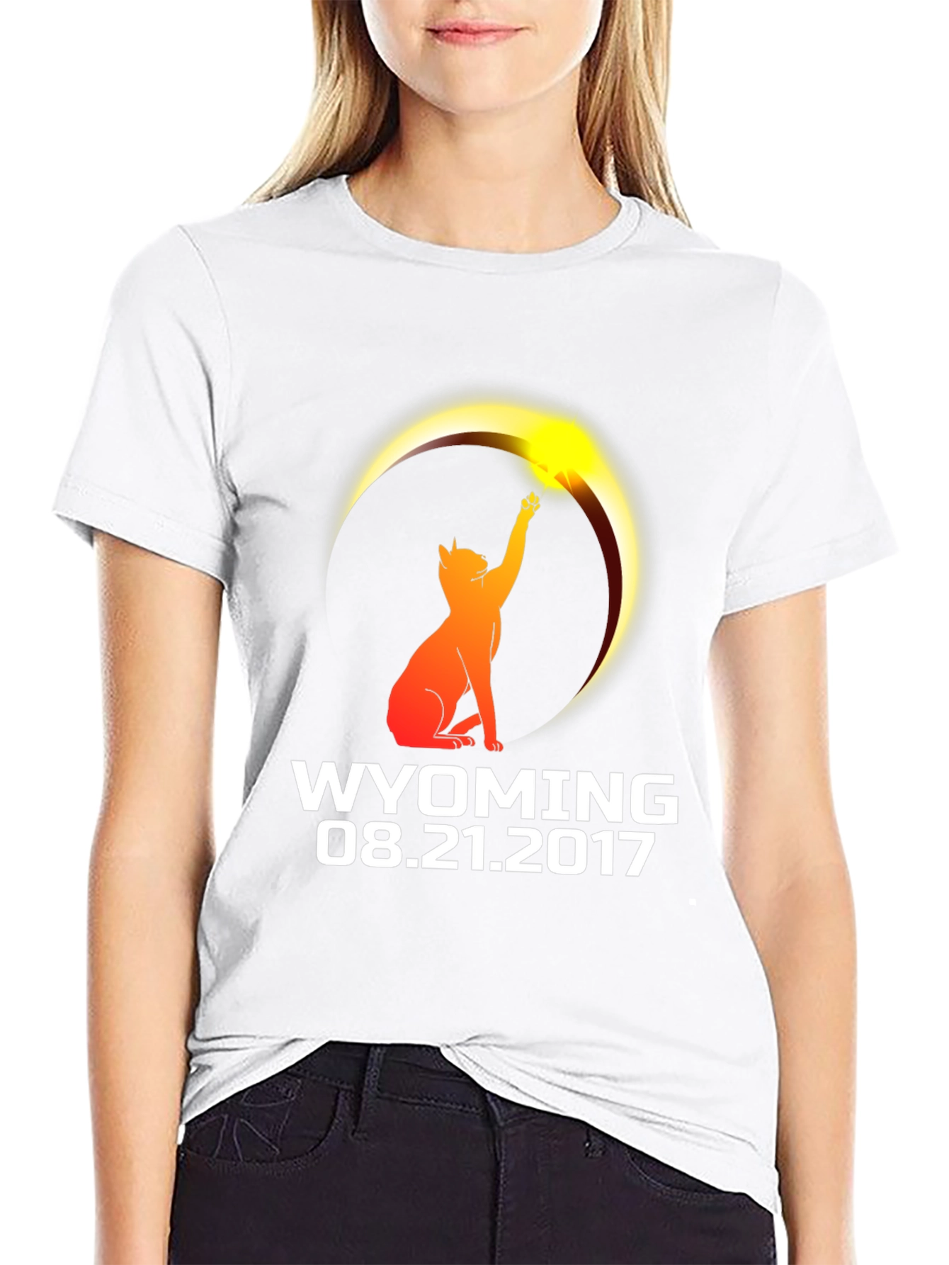 Wyoming Eclipse 2017 Cat T-Shirt