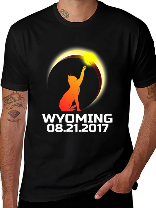 Wyoming Eclipse 2017 Cat T-Shirt