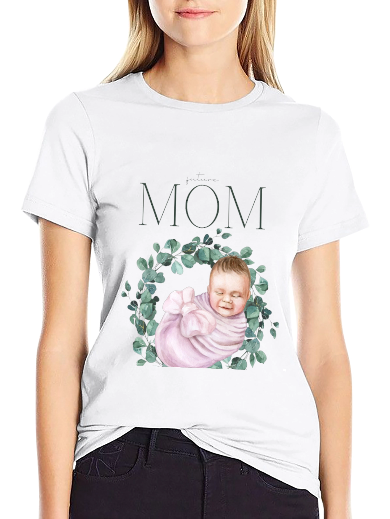 New Mom Baby Wreath T-Shirt