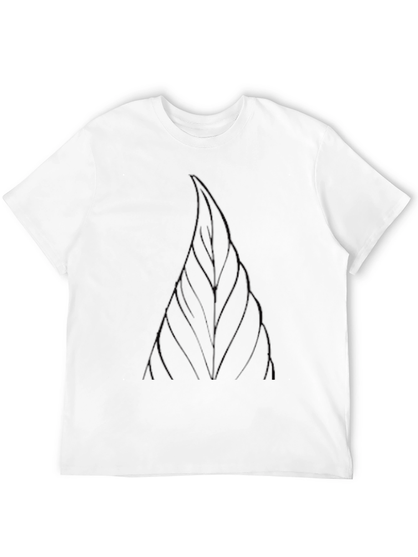 Mens Black Graphic Tee - Abstract Leaf Design