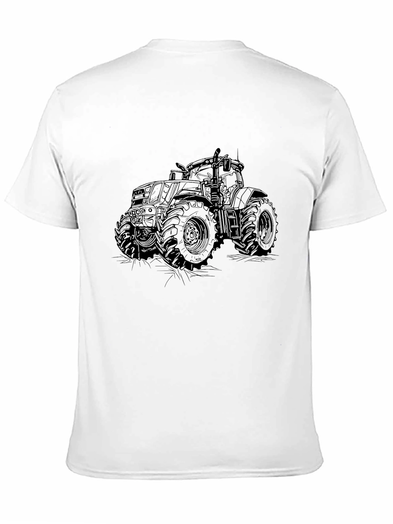 Tractor Graphic Tee - Black Cotton T-Shirt