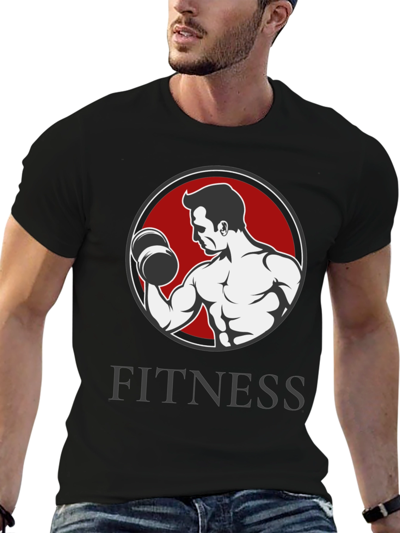 Fitness Graphic T-Shirt - Bodybuilder Design