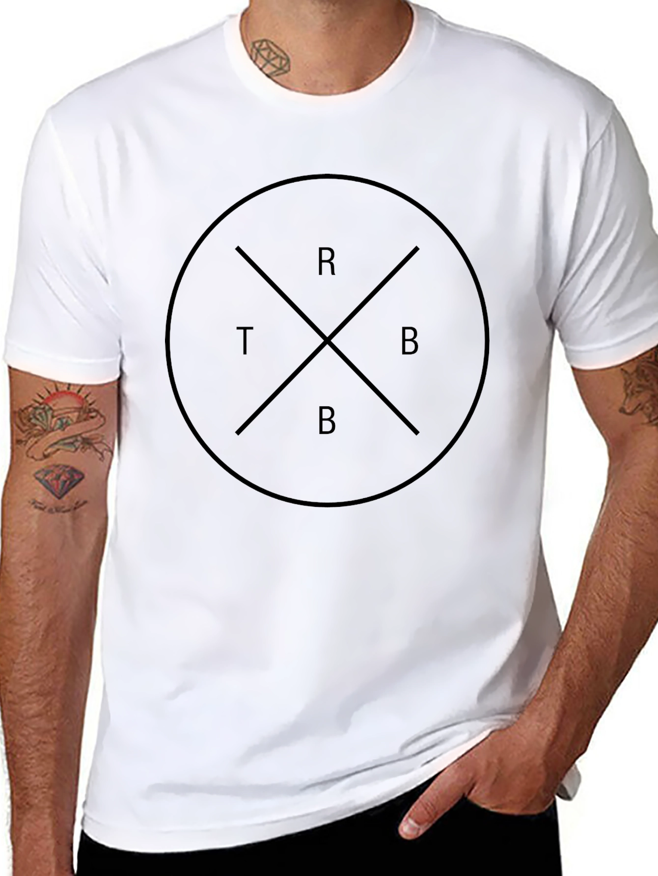 Graphic Tee - Circle with Cross and Letters