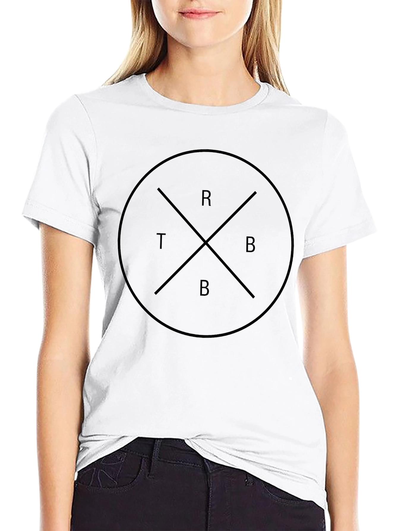 Graphic Tee - Circle with Cross and Letters
