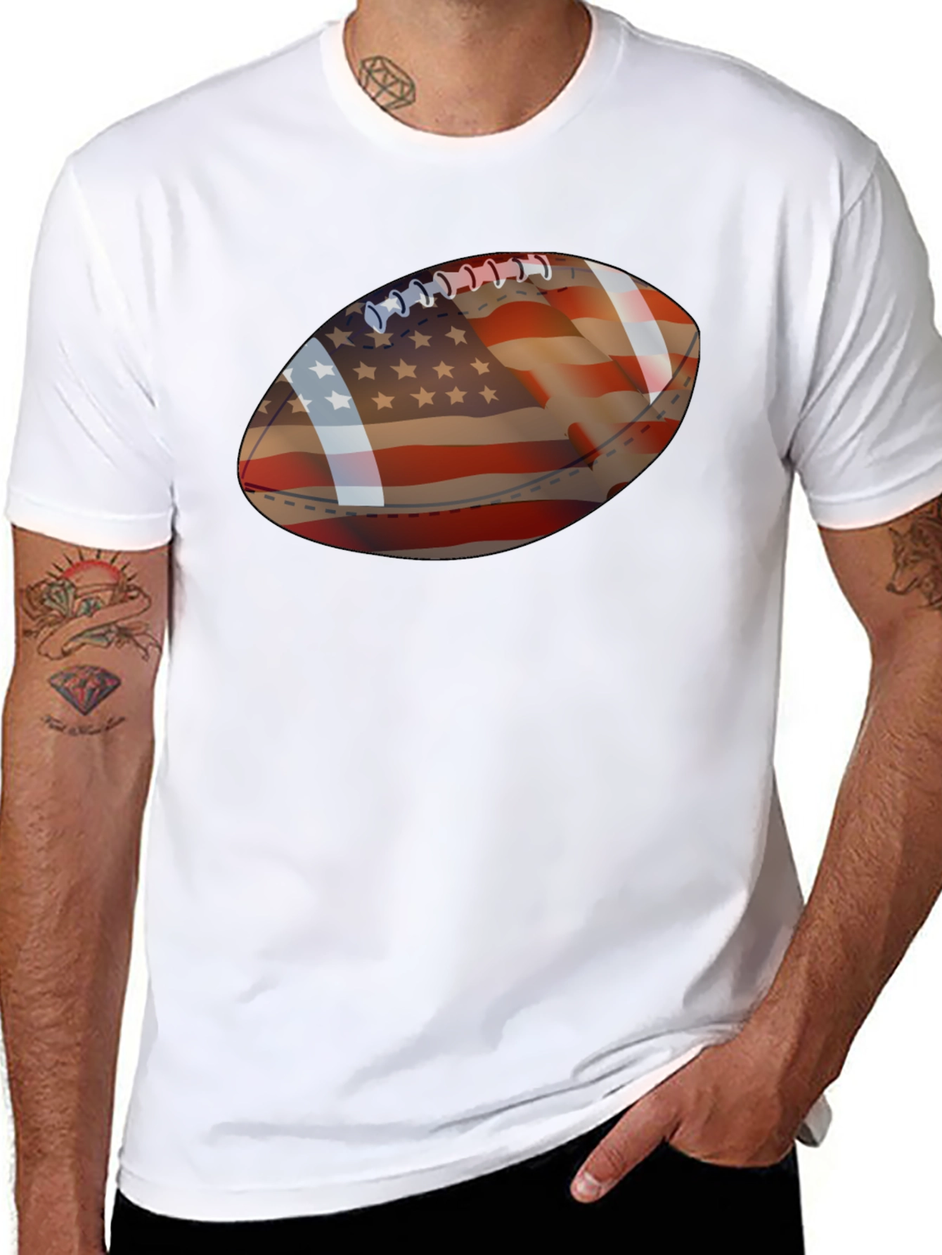 American Flag Football Graphic Tee