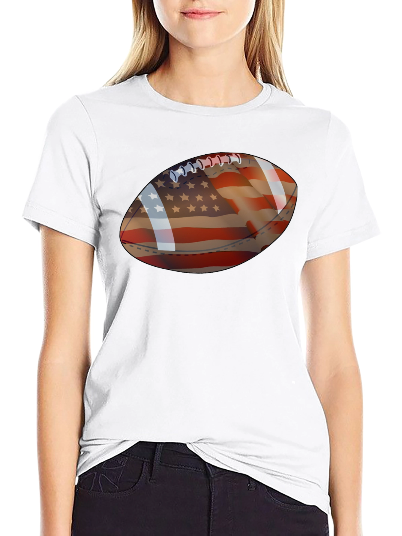 American Flag Football Graphic Tee