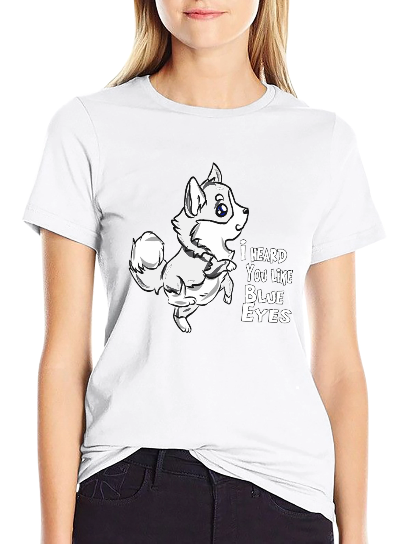 I Heard You Like Blue Eyes Dog Graphic Tee