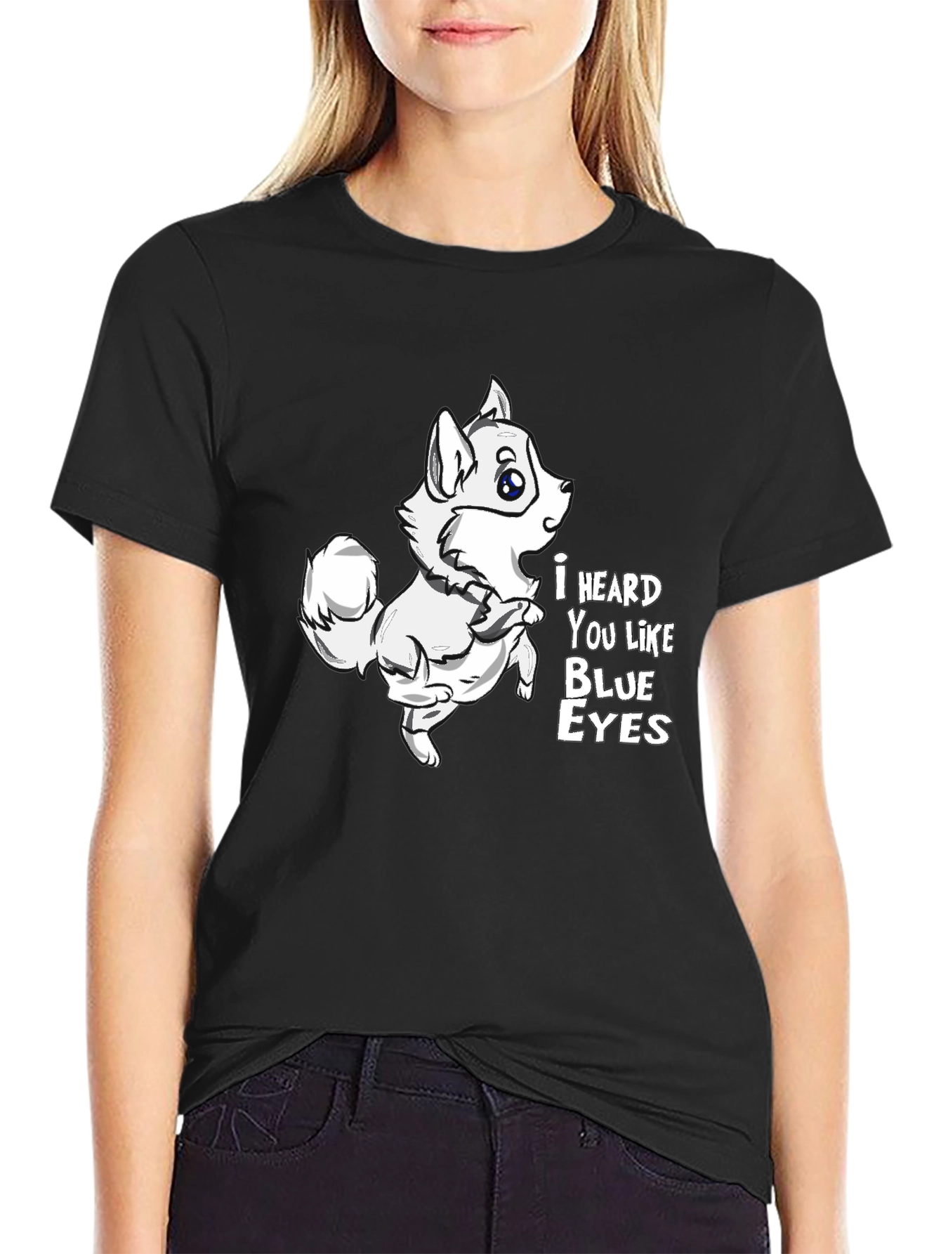 I Heard You Like Blue Eyes Dog Graphic Tee