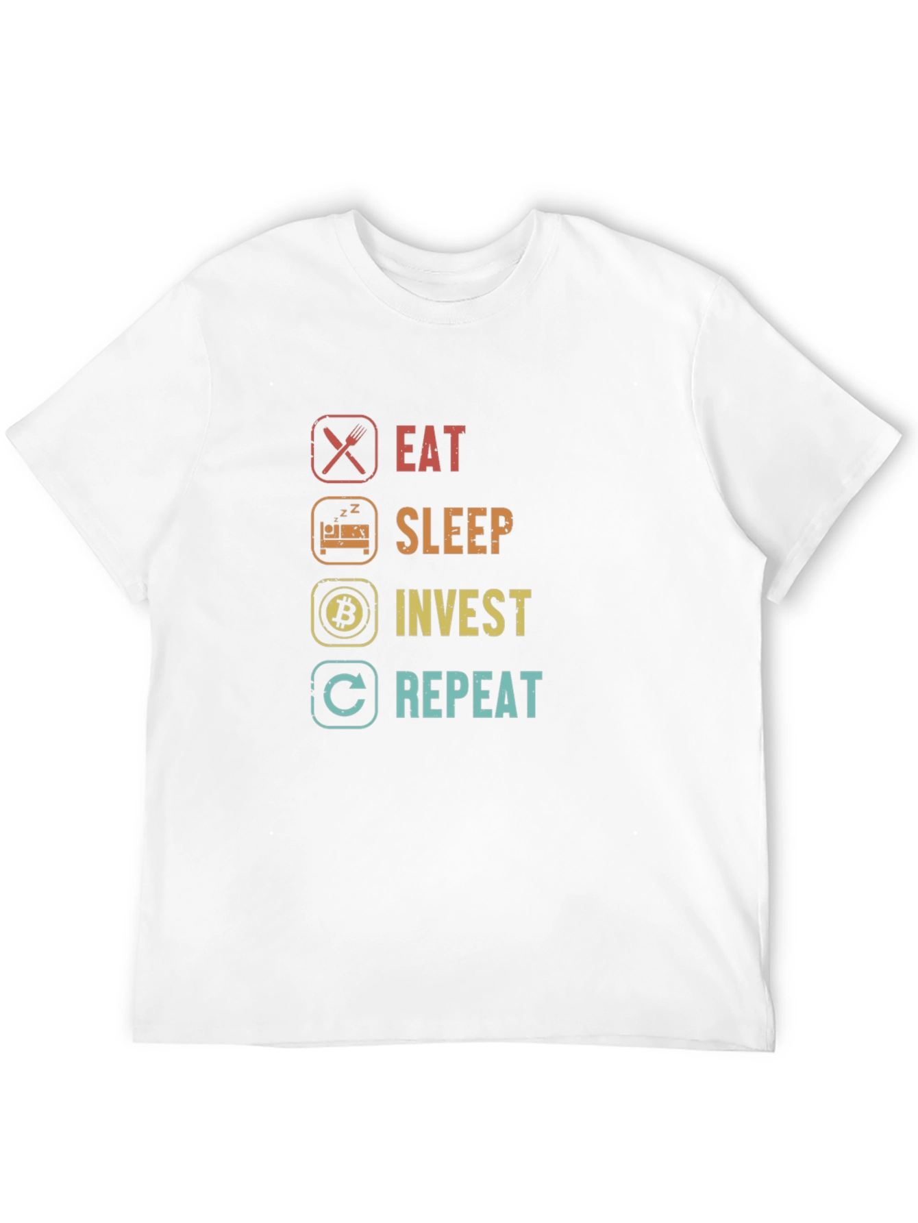 Eat Sleep Invest Repeat Graphic Tee - Black