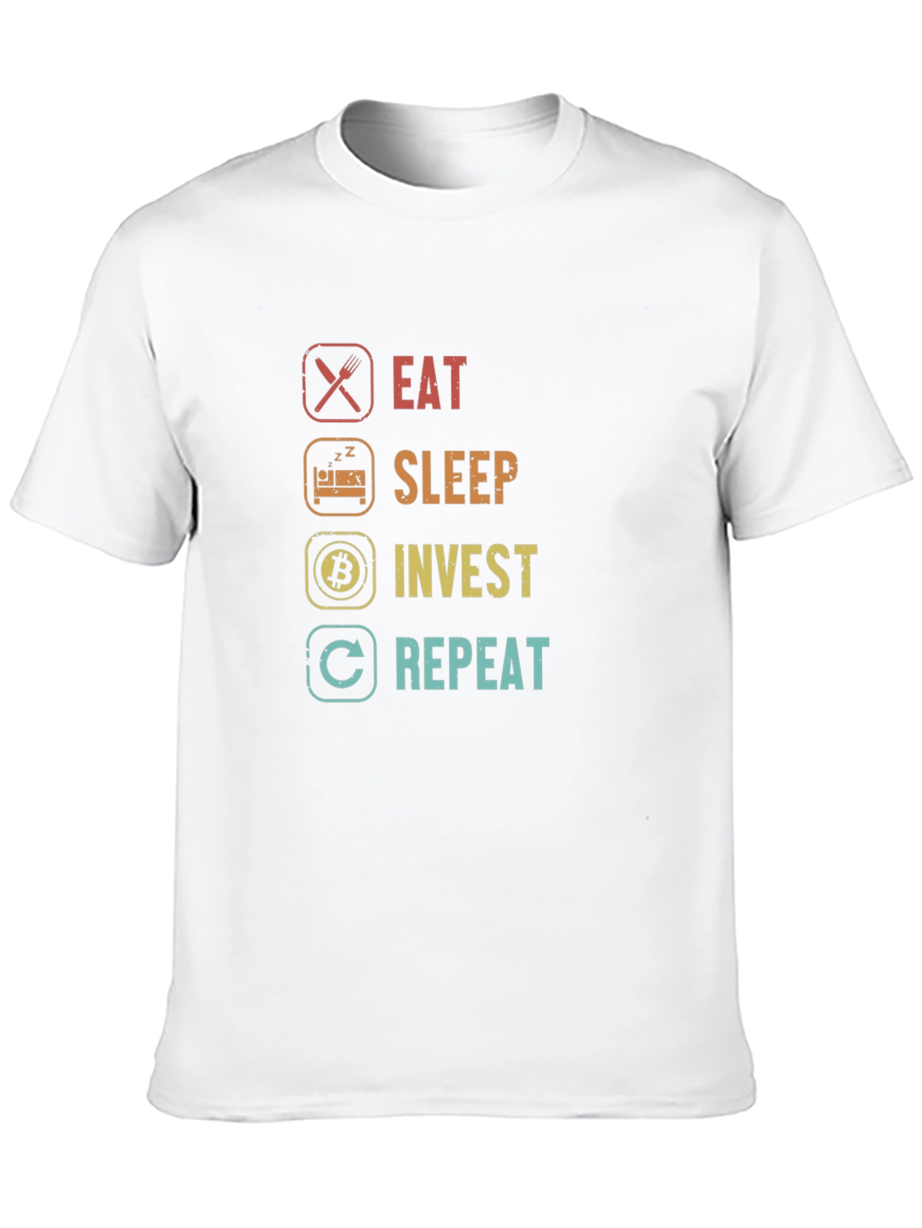 Eat Sleep Invest Repeat Graphic Tee - Black