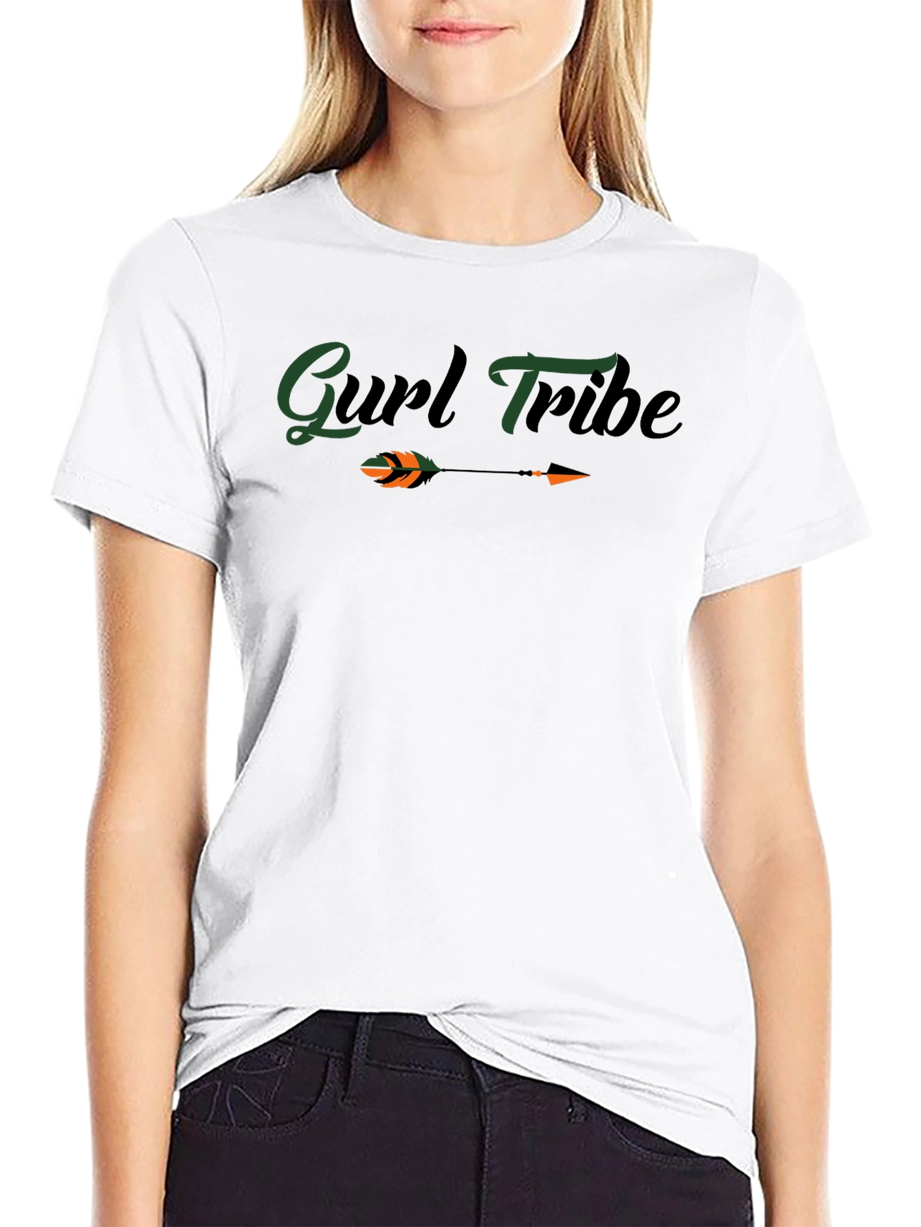 Gurl Tribe Arrow Graphic T-Shirt - Black