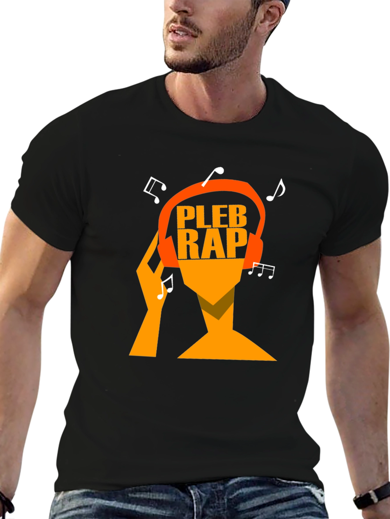Pleb Rap Graphic Tee - Black Cotton T-Shirt