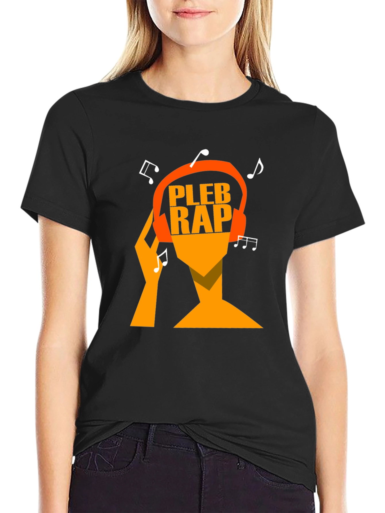 Pleb Rap Graphic Tee - Black Cotton T-Shirt