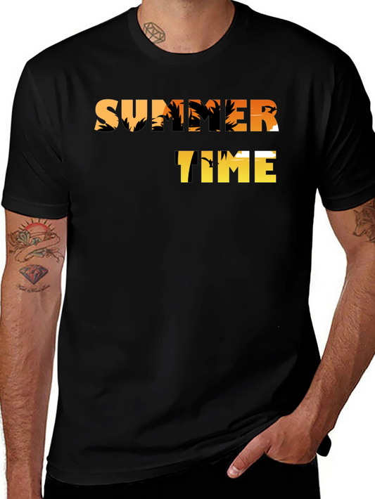 Summer Time Graphic Tee - Palm Tree Design