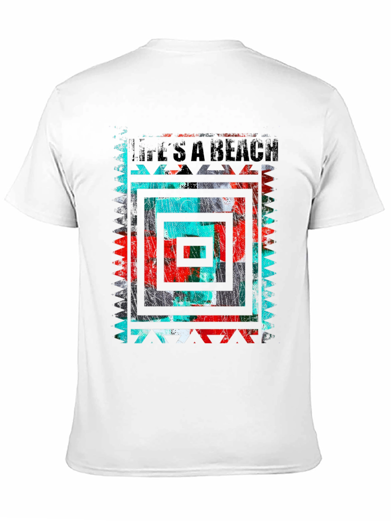 Lifes A Beach Graphic Tee - Abstract Design