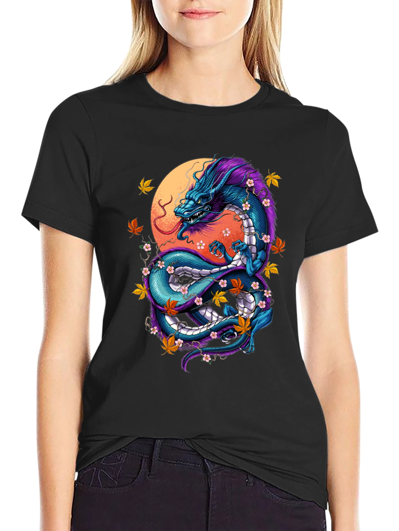 Dragon Graphic Tee - Artistic Black T-Shirt