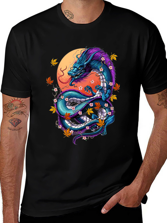 Dragon Graphic Tee - Artistic Black T-Shirt