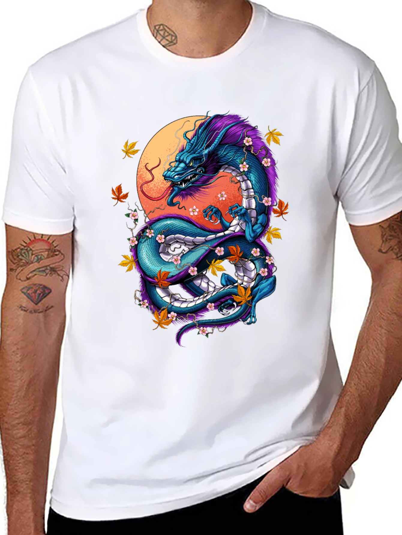 Dragon Graphic Tee - Artistic Black T-Shirt
