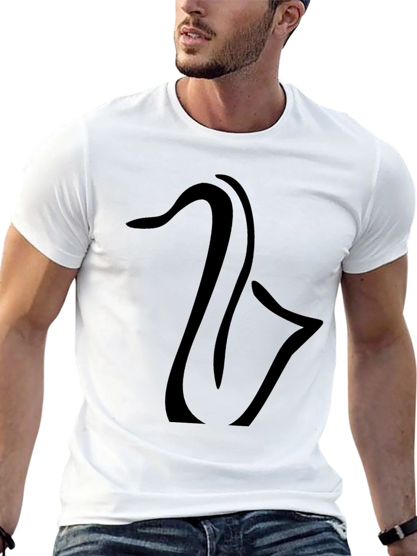 Saxophone Graphic Black T-Shirt - Music Lover Tee